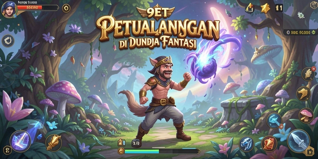 Tampilan gameplay seru di dunia petualangan 9ET yang memukau.
