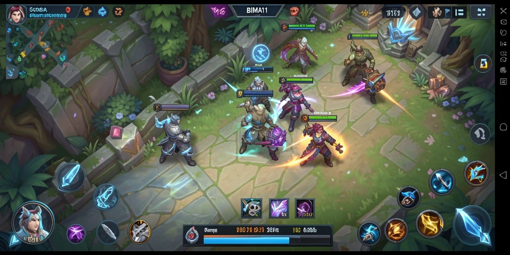 Tangkapan layar permainan BIMA11 dengan aksi seru di arena MOBA.