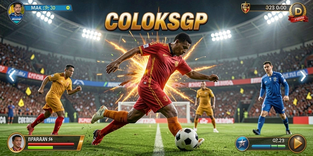 Tampilan gameplay seru di COLOKSGP dengan suasana pertandingan.