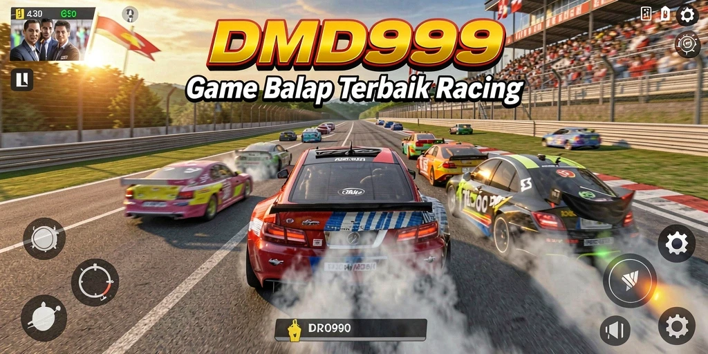 Screenshot DMD999 menampilkan aksi balap yang intens dan grafis yang memukau.