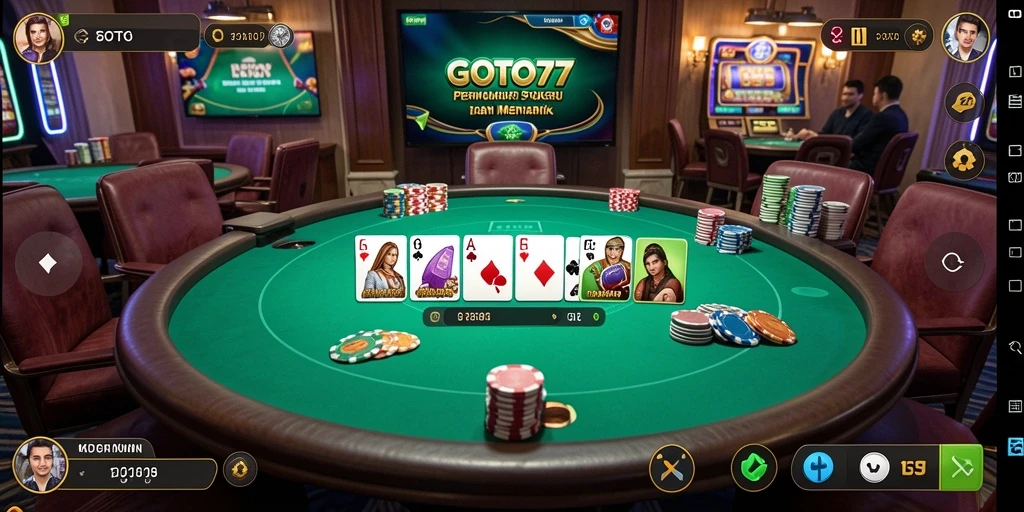 Tampilan gameplay seru GOTO77 dalam aksi poker.