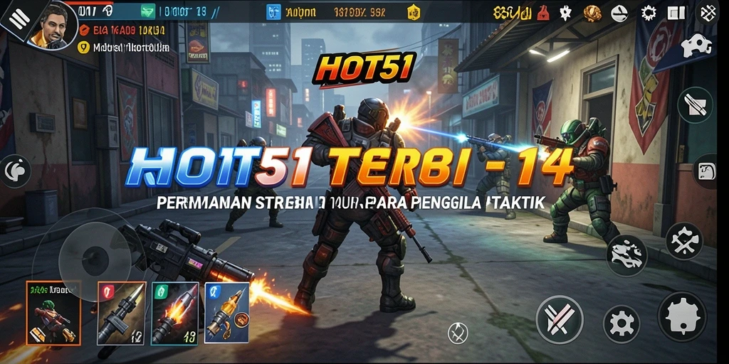 Screenshot gameplay HOT51 menampilkan pertempuran taktis yang mendebarkan.