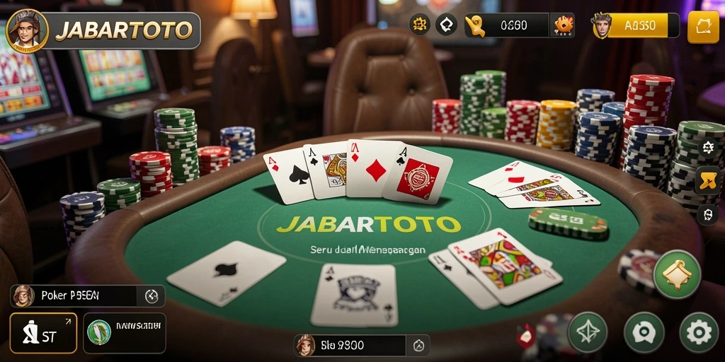 Tampilan gameplay seru dari JABARTOTO dengan suasana poker yang nyata.