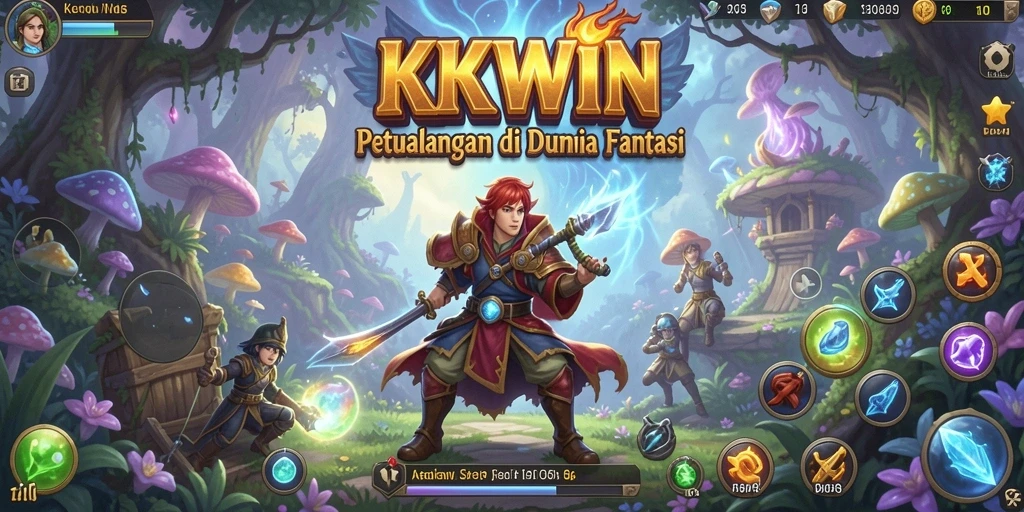 Screenshot utama KKWIN menampilkan gameplay petualangan yang menegangkan.