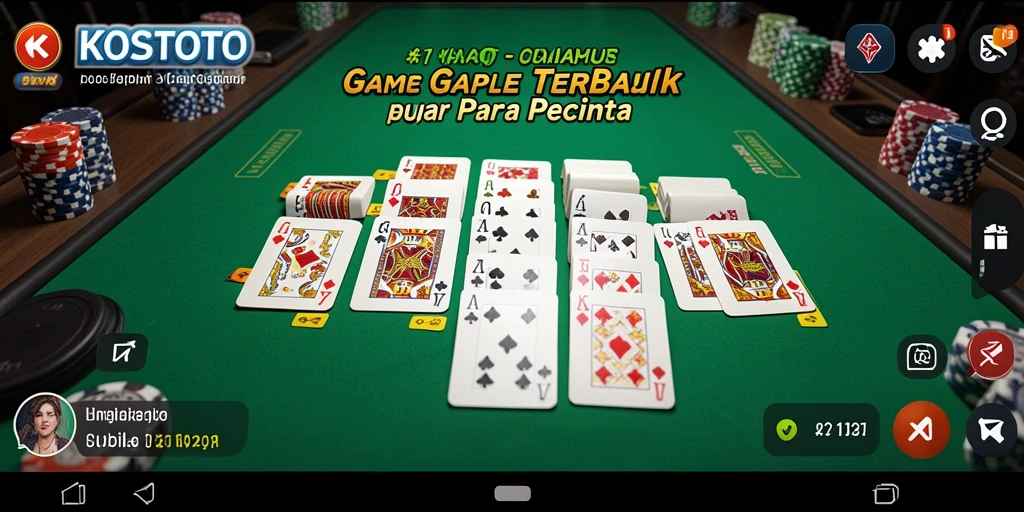 Tampilan gameplay Gaple yang seru dan menarik di KOSTOTO.
