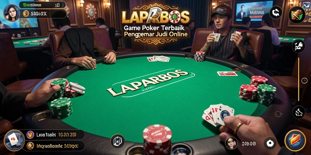 Screenshot gameplay LAPARBOS menampilkan momen seru saat bermain Poker.