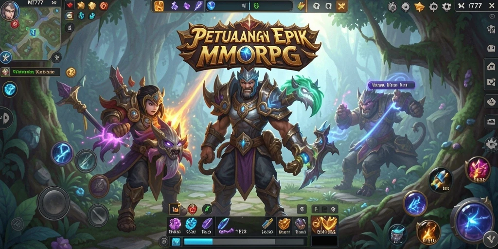 Screenshot menampilkan aksi mendebarkan dalam dunia MMORPG MT777.