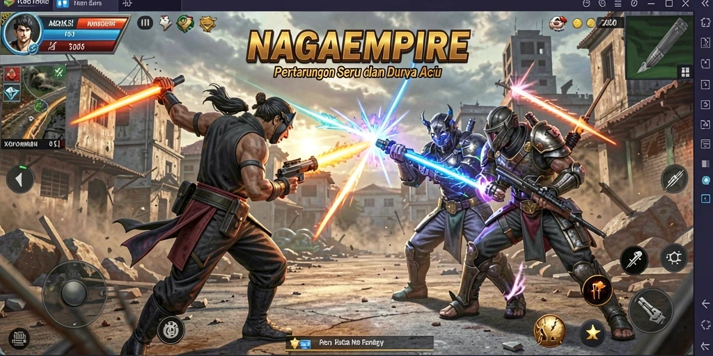 Tampilan mendebarkan dari pertarungan dalam NAGAEMPIRE.