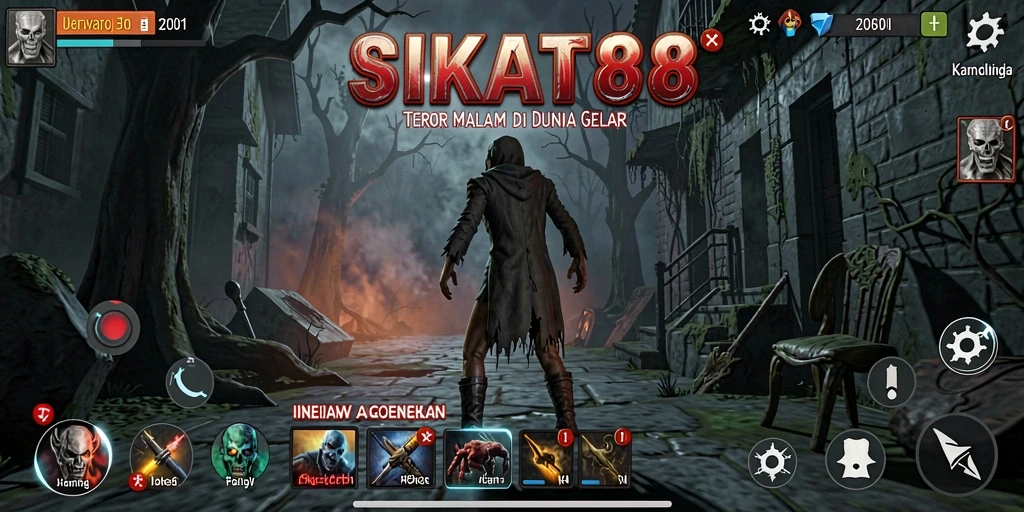 Tangkapan layar gameplay SIKAT88 yang menampilkan kegelapan dan ketegangan.