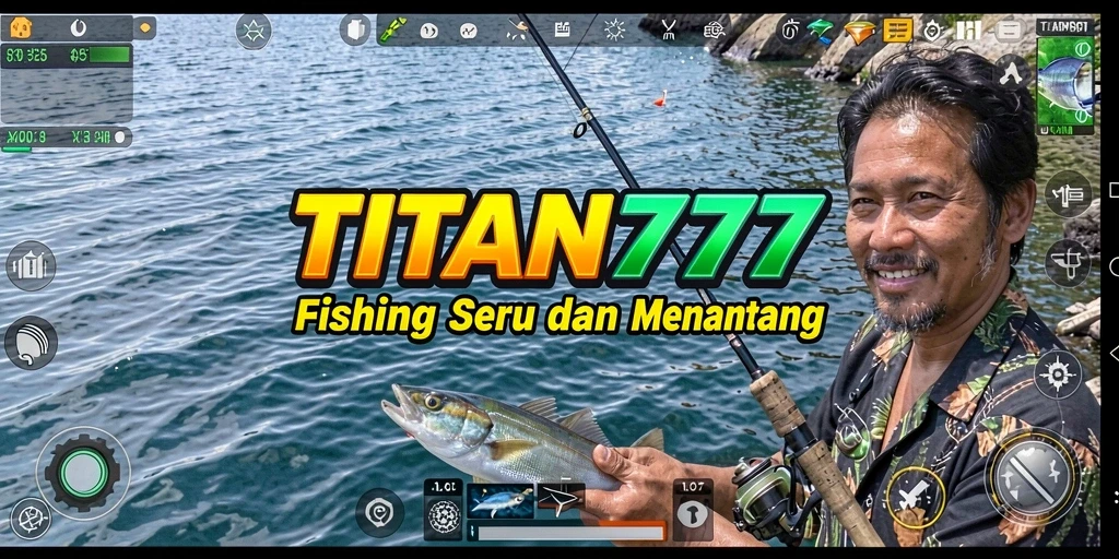Gameplay menarik yang menampilkan aksi memancing di TITAN777.