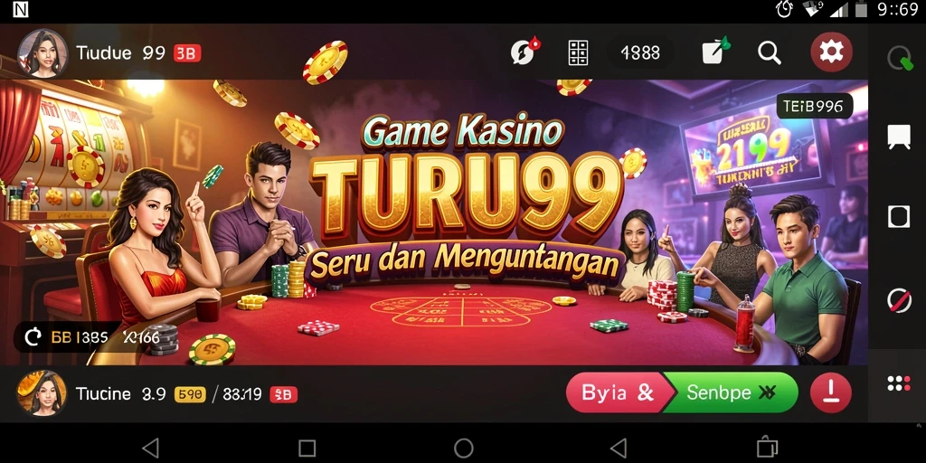 Tampilan gameplay menarik dari TURU99 dengan variasi permainan kasino.