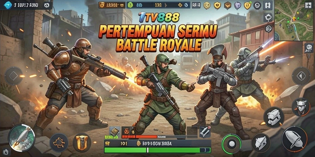 Tampilan gameplay seru di arena pertempuran TV888.