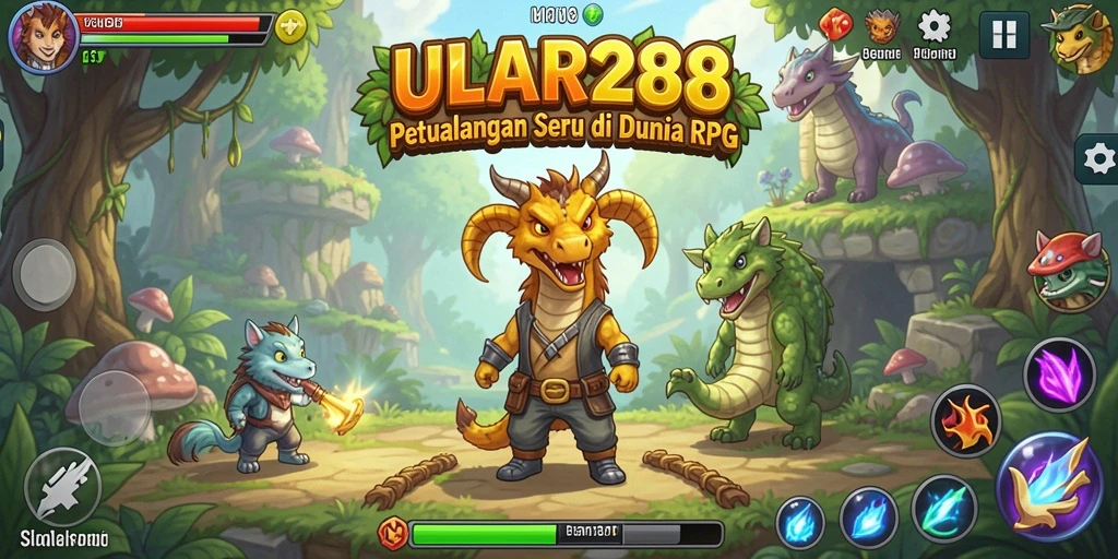 Tampilan gameplay ULAR288 yang menarik dengan pertarungan RPG yang dinamis.
