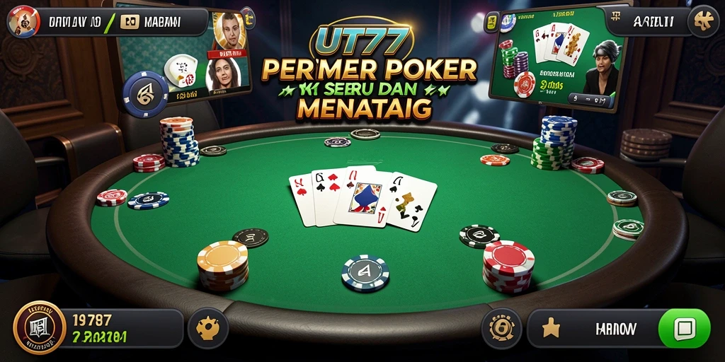 Tampilan gameplay UT77 yang menarik dengan aksi poker yang seru.