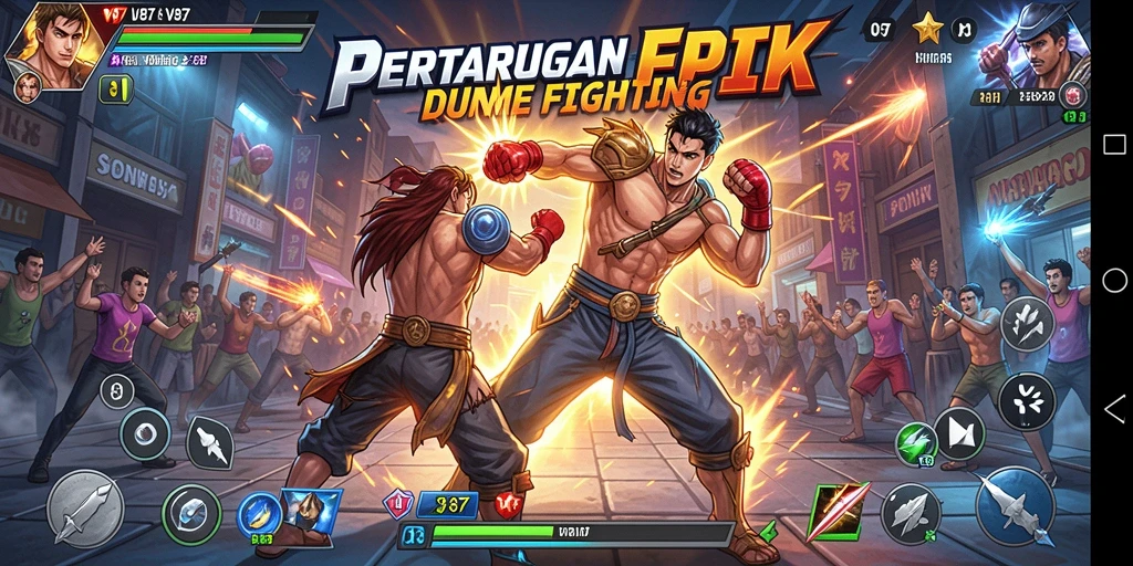 Tampilan gameplay V87 menampilkan aksi pertarungan yang mendebarkan.