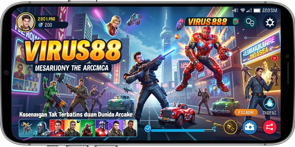 Tangkapan layar gameplay VIRUS88 yang menampilkan aksi seru dan menantang.