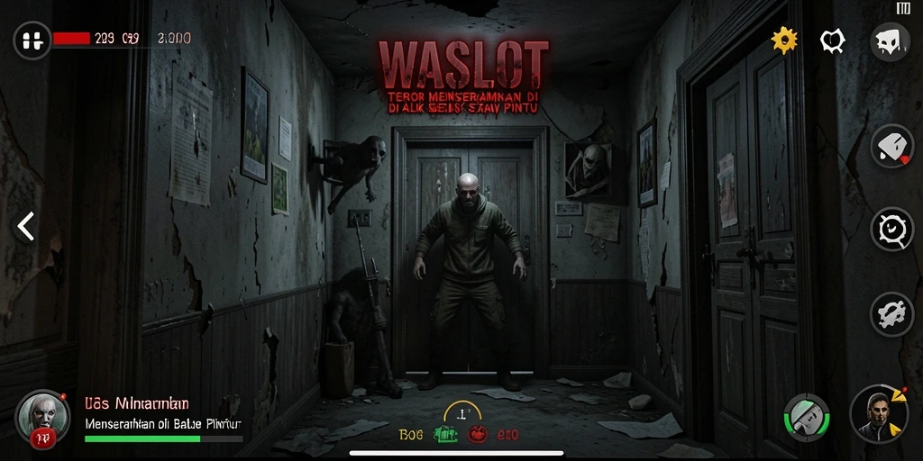Screenshot gameplay WASLOT yang menakutkan dan mencekam.