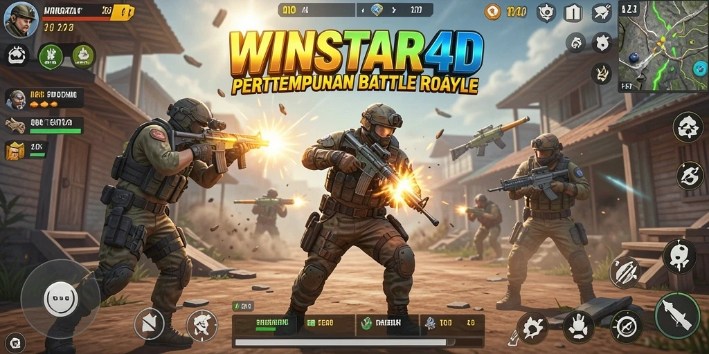 Gameplay seru dalam pertempuran Battle Royale WINSTAR4D.
