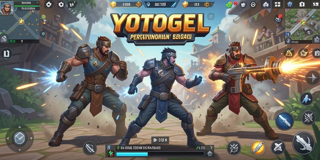 Screenshot gameplay YOTOGEL menampilkan aksi Battle Royale sengit.